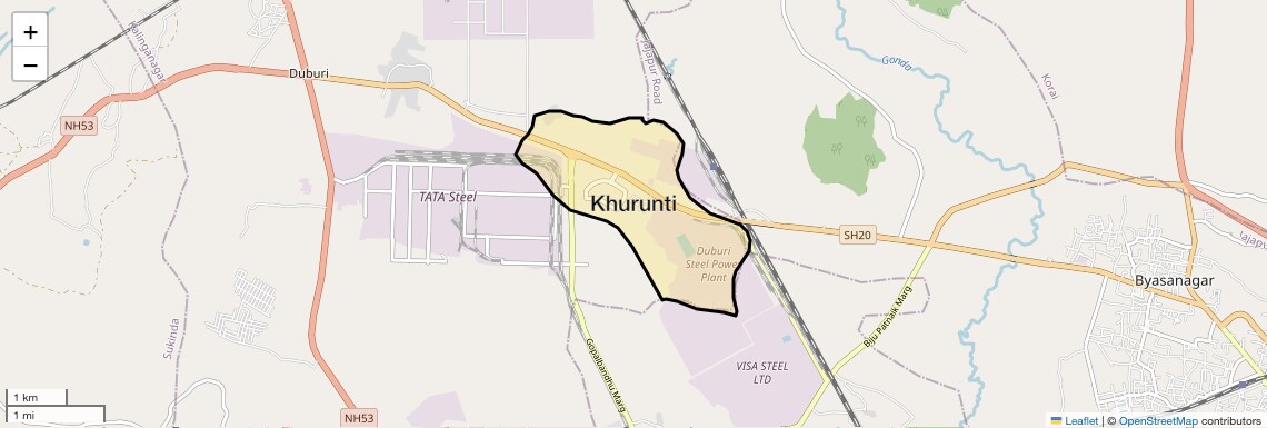 Location Map of Khurunti, Jaipur
