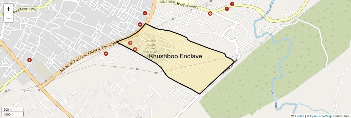Location Map of Khushboo Enclave, Bareilly