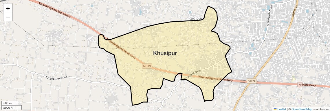 Location Map of Khusipur, Varanasi