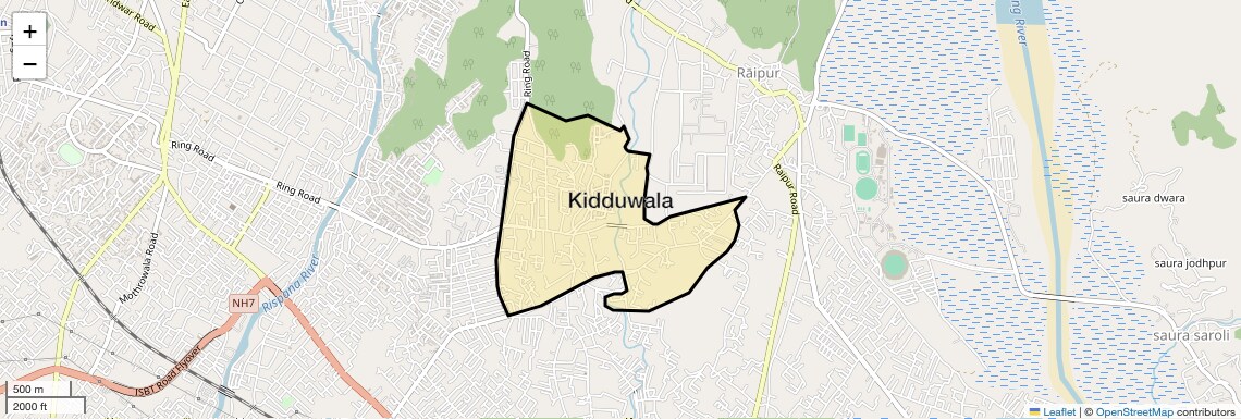 Location Map of Kidduwala, Dehradun