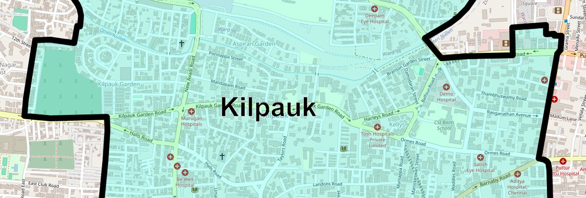 Location Map of Kilpauk, Chennai