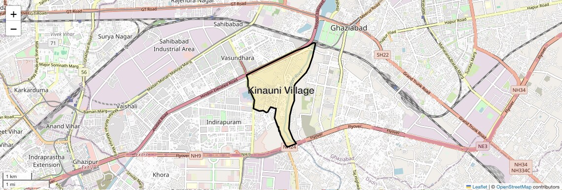 Location Map of Kinauni Village, Ghaziabad
