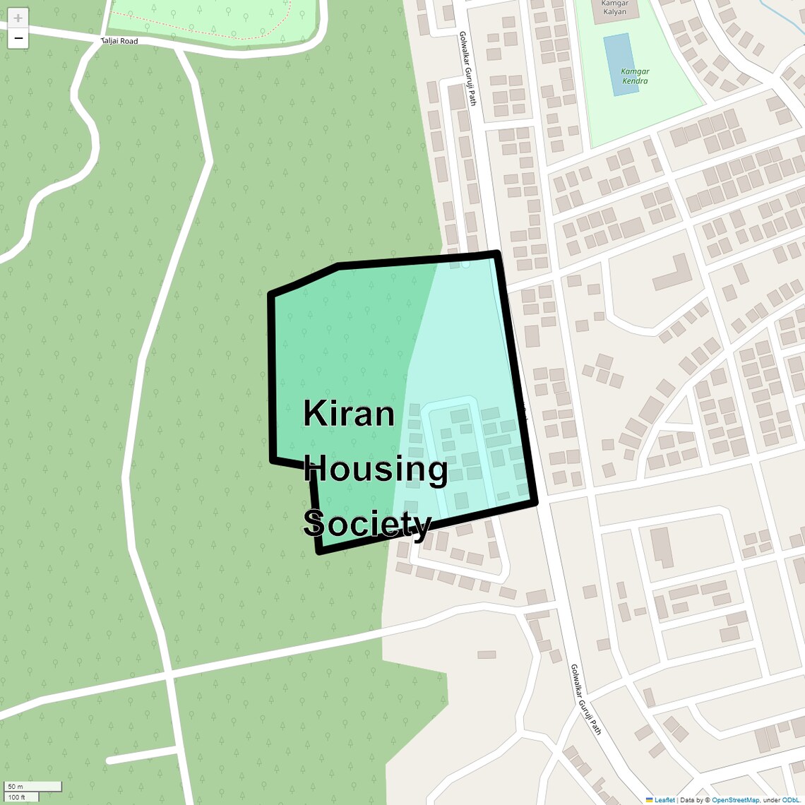 Location Map of Kiran Housing Society, Pune