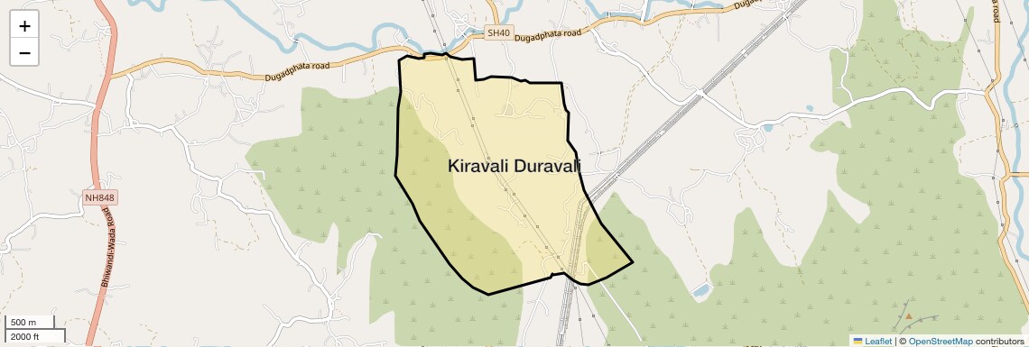 Location Map of Kiravali Duravali, Thane