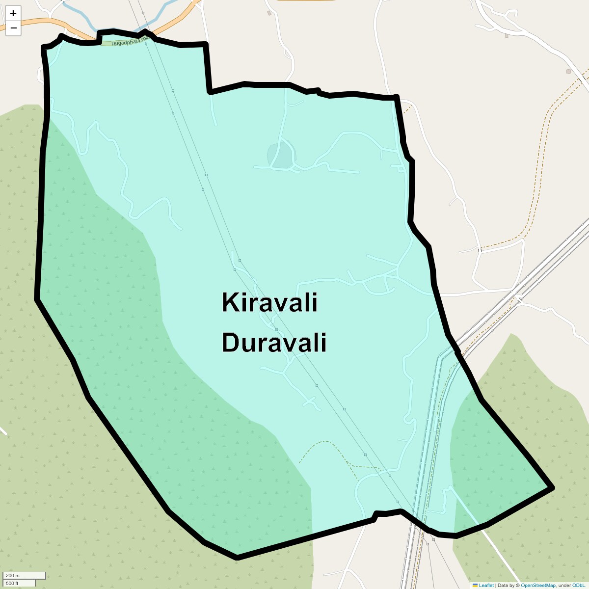 Location Map of Kiravali Duravali, Thane