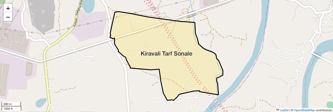 Location Map of Kiravali Tarf Sonale, Thane