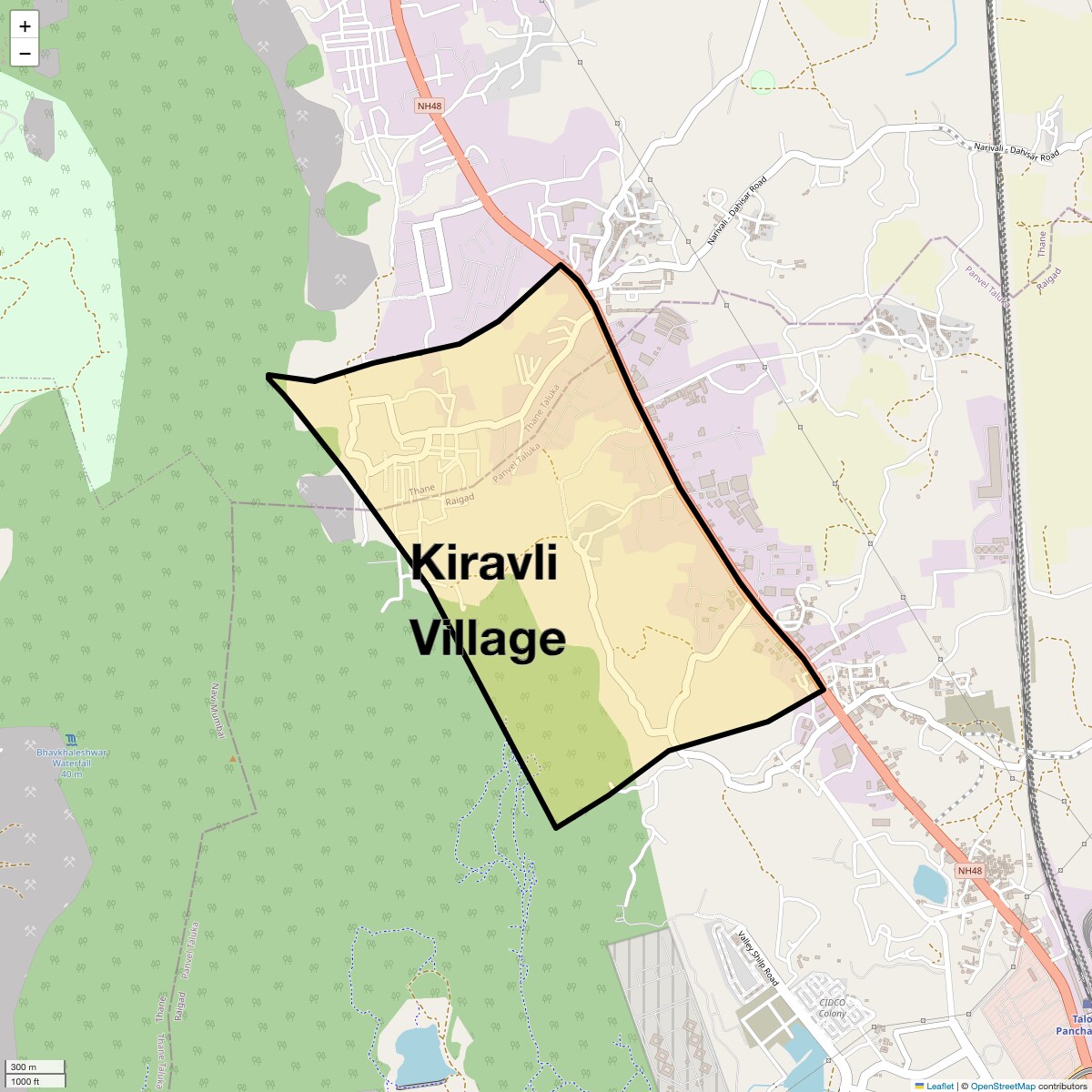 Location Map of Kiravli Village, Navi Mumbai