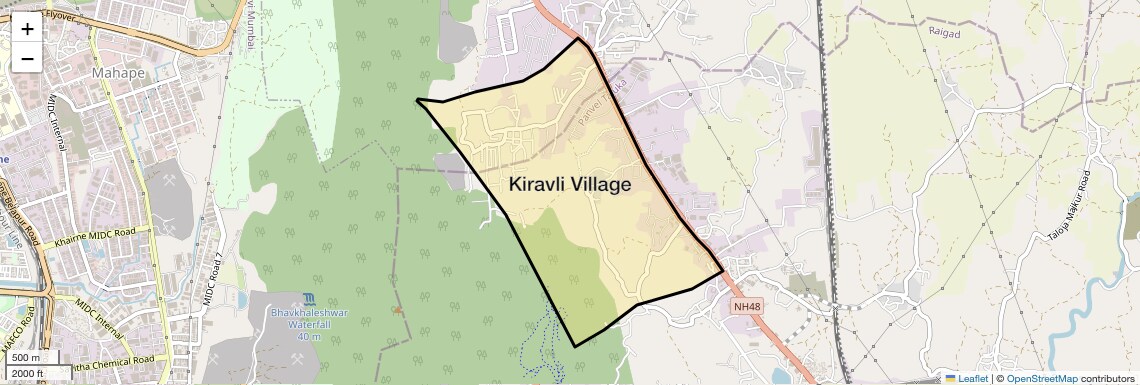 Location Map of Kiravli Village, Navi Mumbai