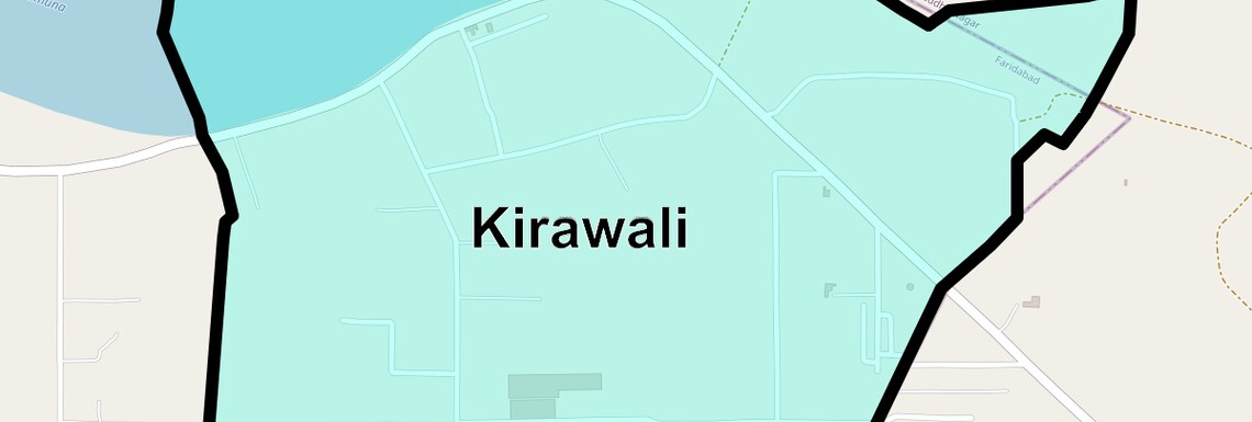 Location Map of Kirawali, Faridabad
