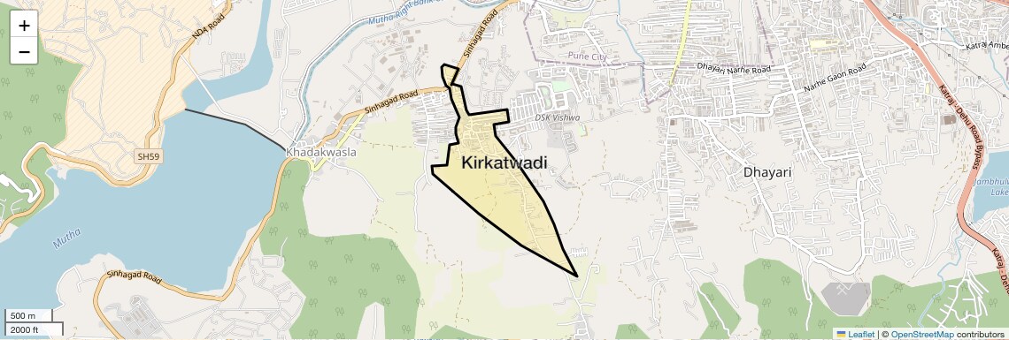 Location Map of Kirkatwadi, Pune