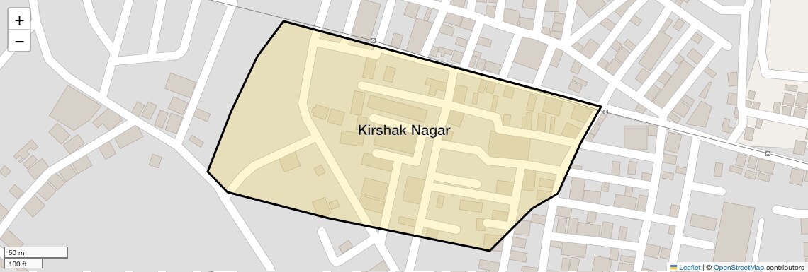 Location Map of Kirshak Nagar, Bhopal