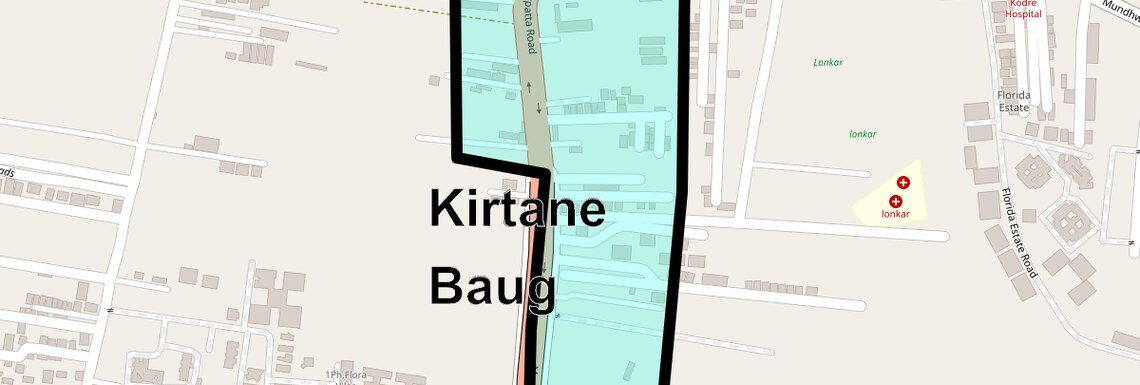 Location Map of Kirtane Baug, Pune