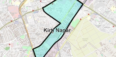 Location Map of Kirti Nagar, Delhi