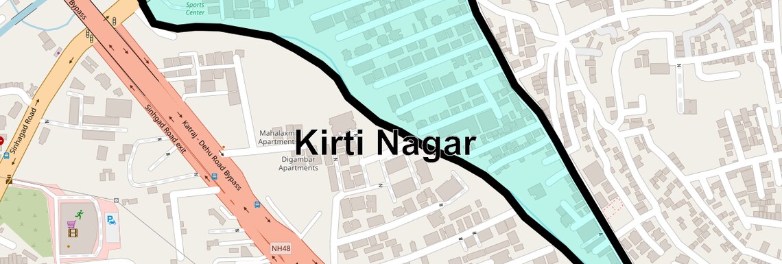 Location Map of Kirti Nagar, Pune
