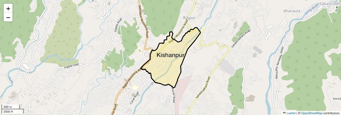 Location Map of Kishanpur, Dehradun