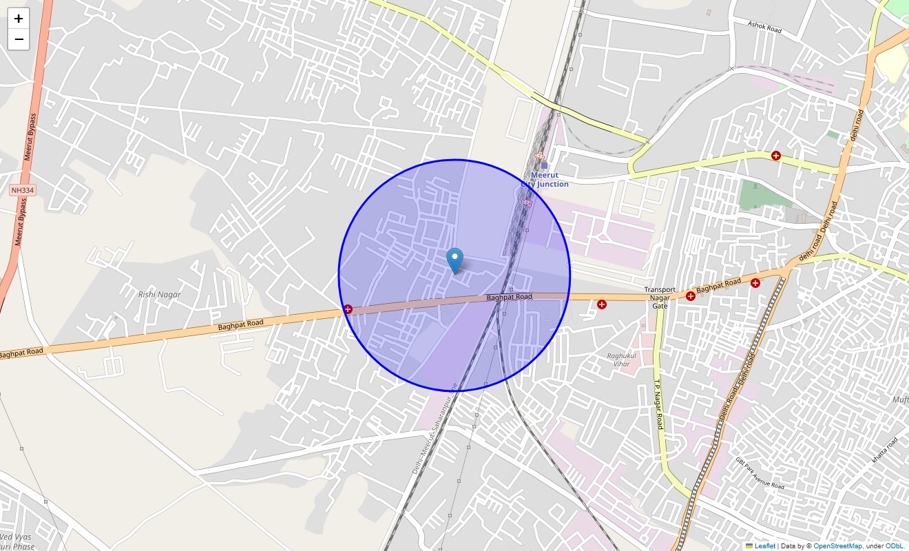 Location Map of Kishanpura, Meerut