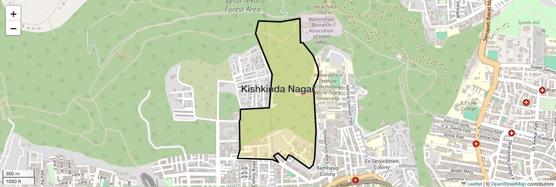 Location Map of Kishkinda Nagar, Pune