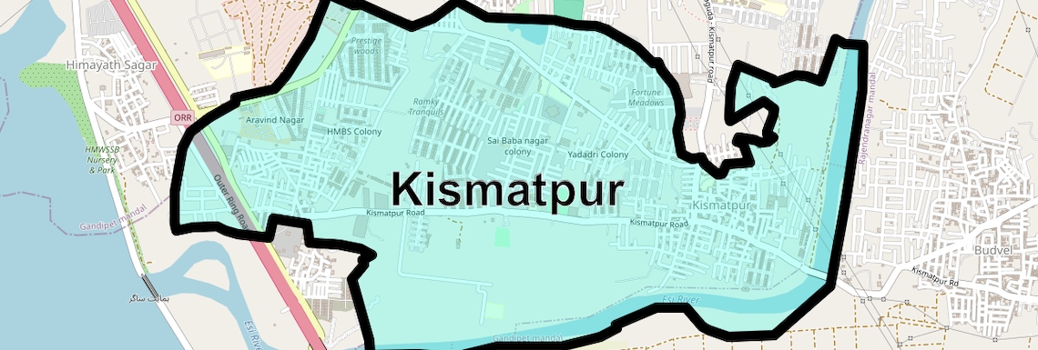 Location Map of Kismatpur, Hyderabad