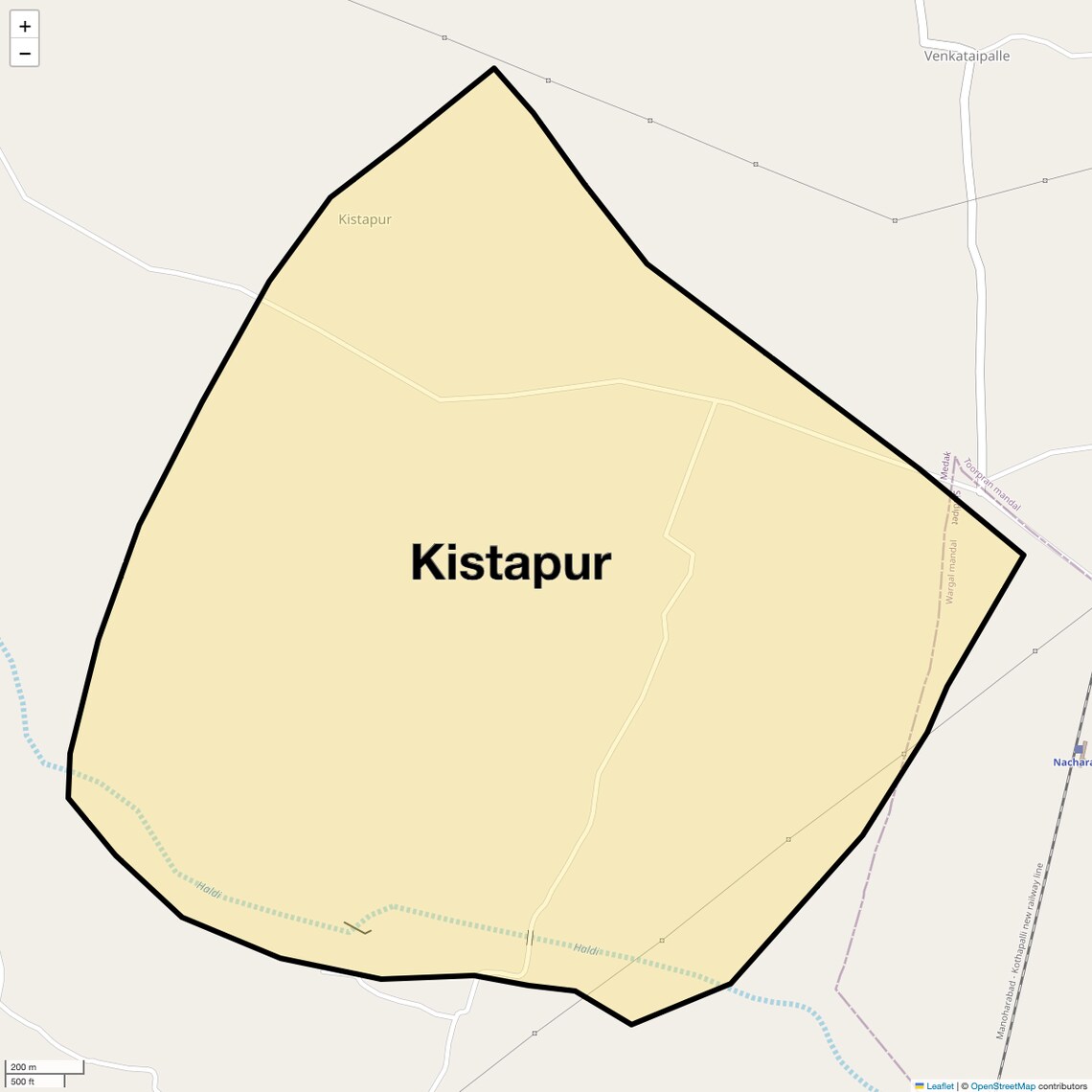 Location Map of Kistapur, Hyderabad