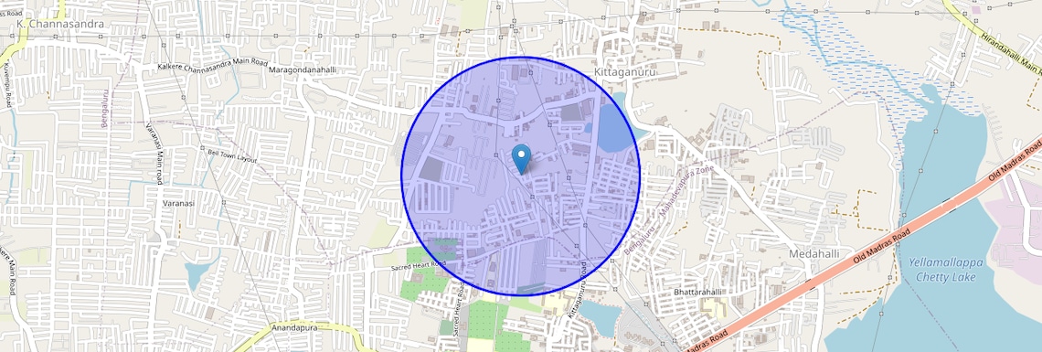 Location Map of Kithaganur Colony, Bangalore