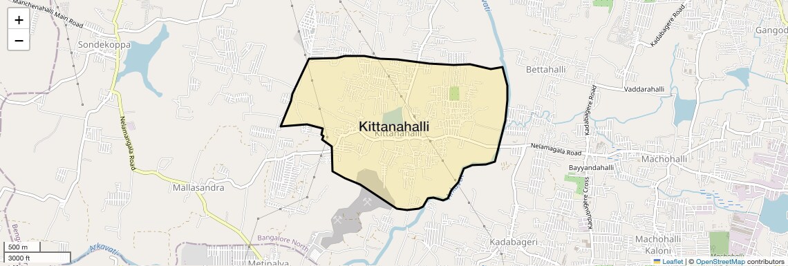 Location Map of Kittanahalli, Bangalore