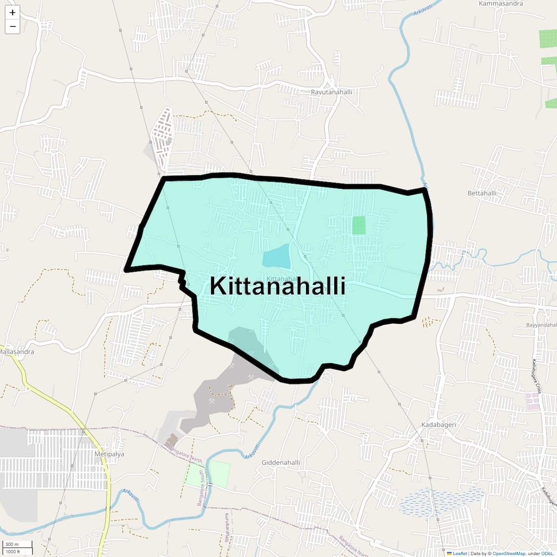 Location Map of Kittanahalli, Bangalore