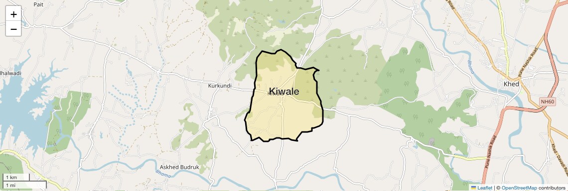 Location Map of Kiwale, Pune