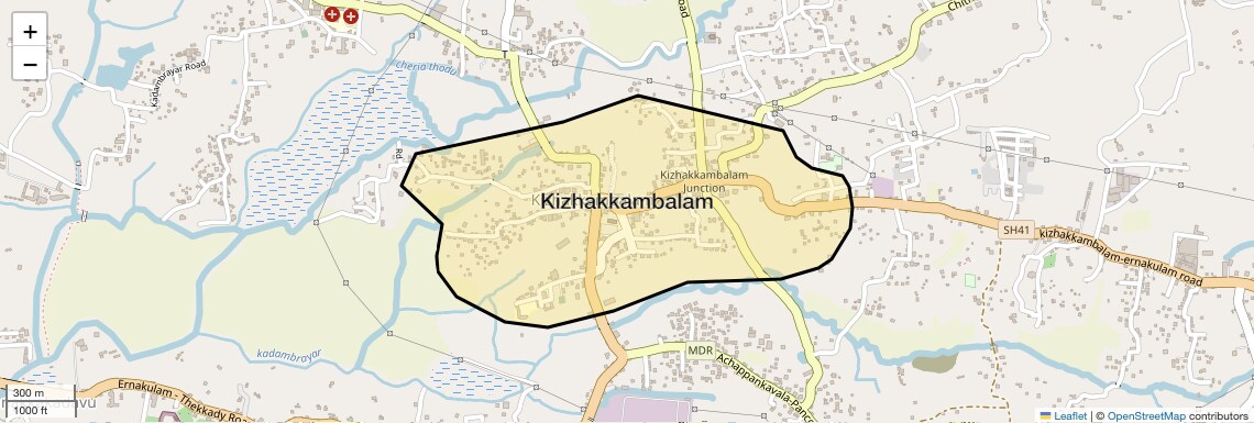 Location Map of Kizhakkambalam, Kochi