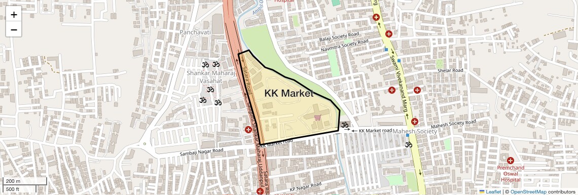 Location Map of KK Market, Pune
