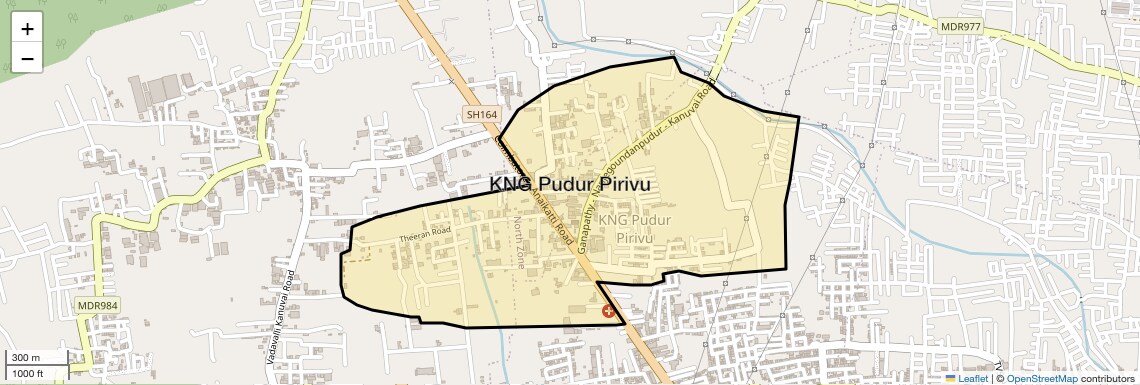 Location Map of KNG Pudur Pirivu, Coimbatore