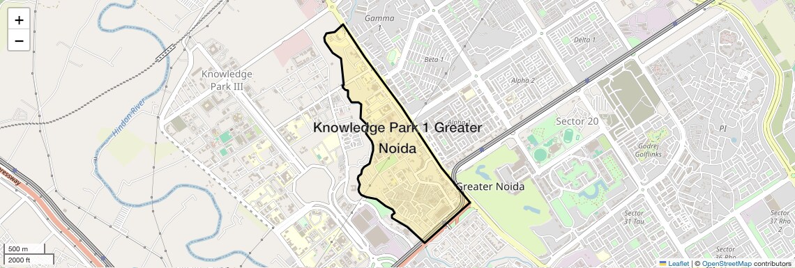 Location Map of Knowledge Park 1 Greater Noida, Greater Noida