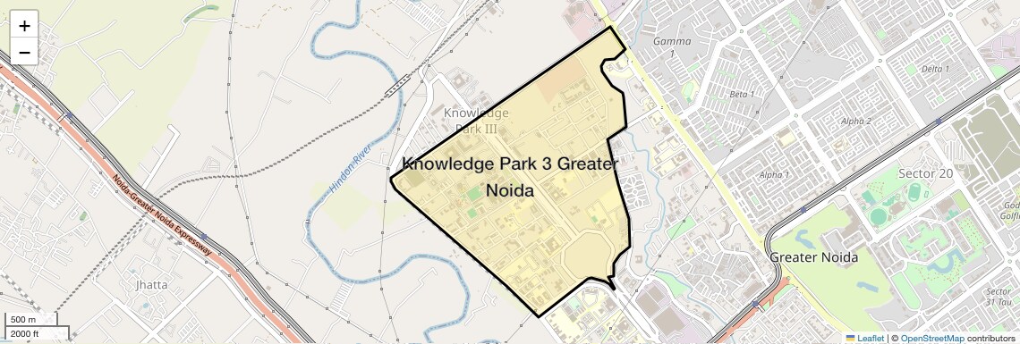 Location Map of Knowledge Park 3 Greater Noida, Greater Noida