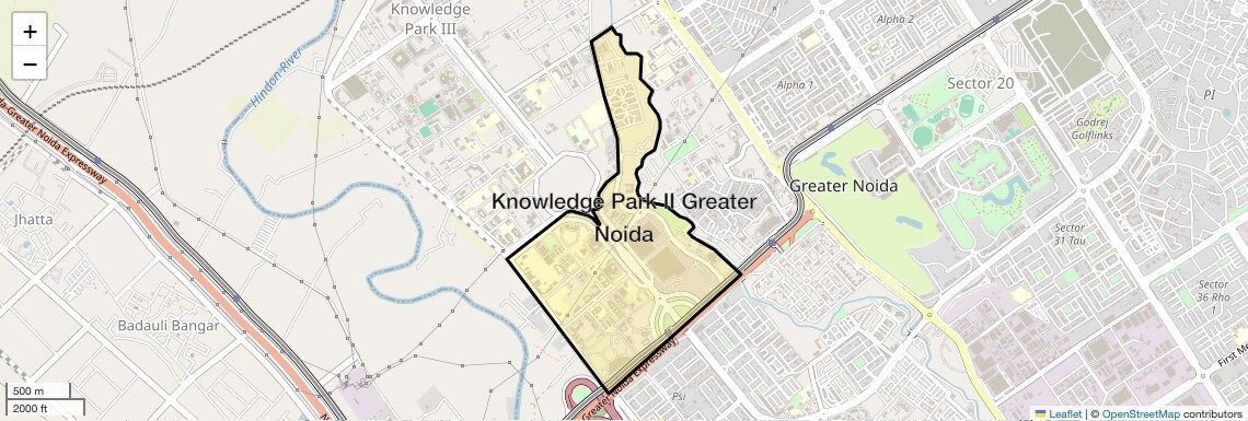 Location Map of Knowledge Park II Greater Noida, Greater Noida