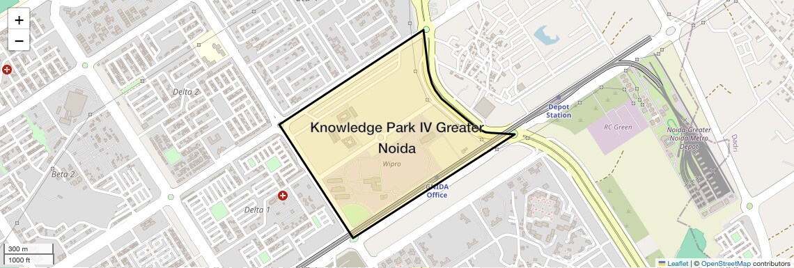 Location Map of Knowledge Park IV Greater Noida, Greater Noida