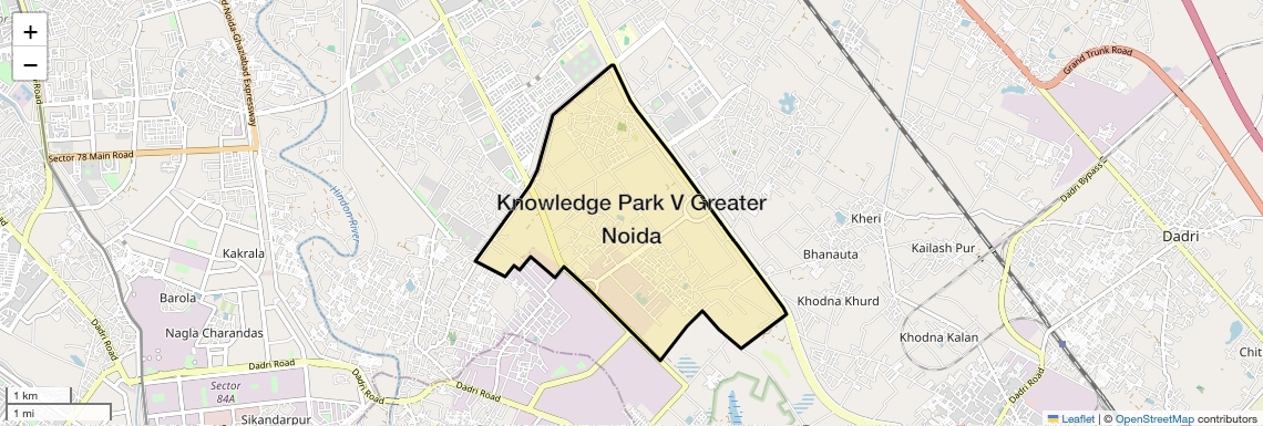 Location Map of Knowledge Park V Greater Noida, Greater Noida