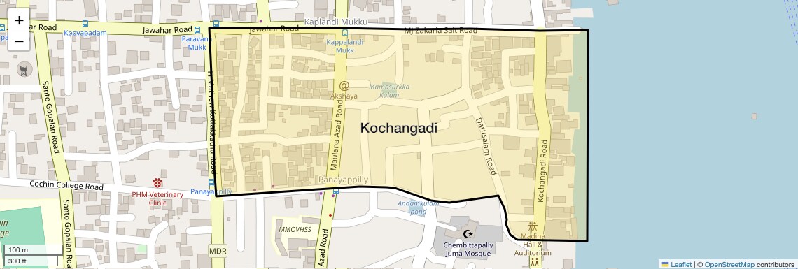 Location Map of Kochangadi, Kochi