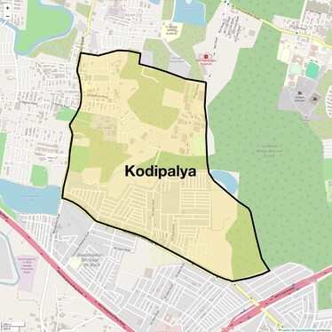 Location Map of Kodipalya, Bangalore