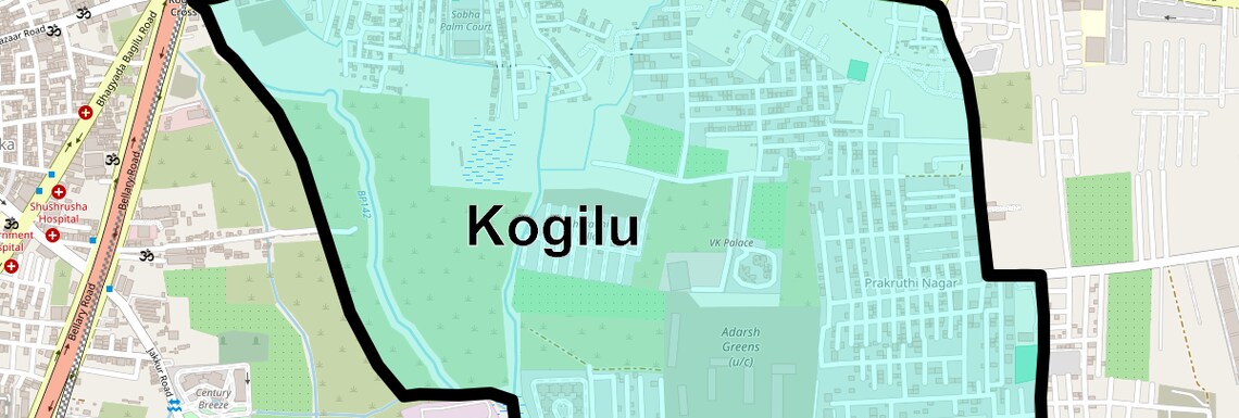 Location Map of Kogilu, Bangalore