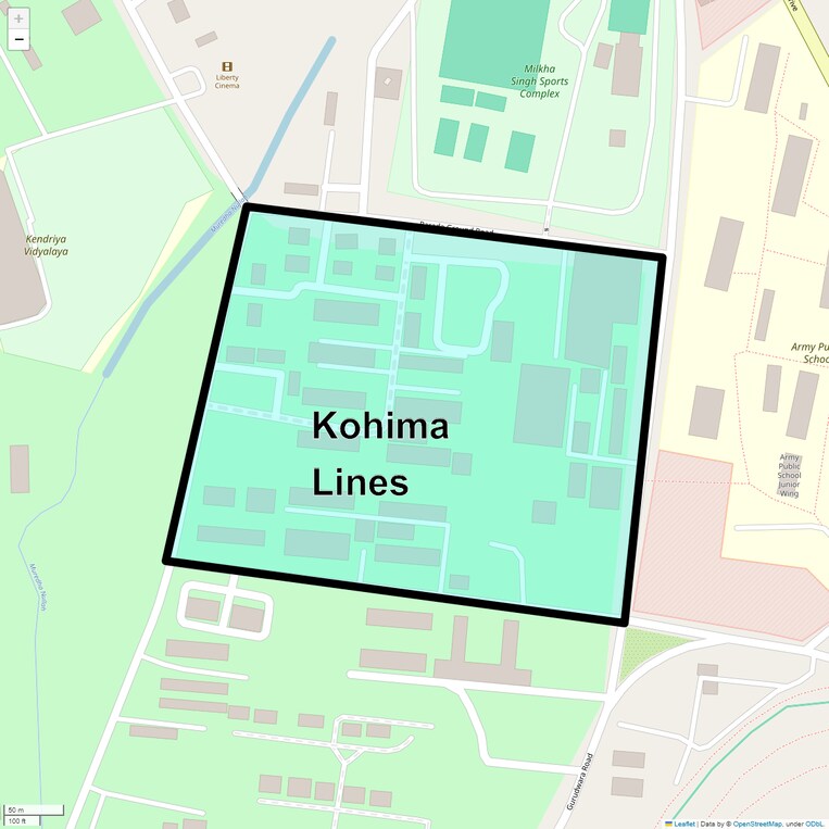 Location Map of Kohima Lines