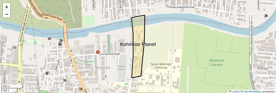 Location Map of Kohinoor Planet, Pune