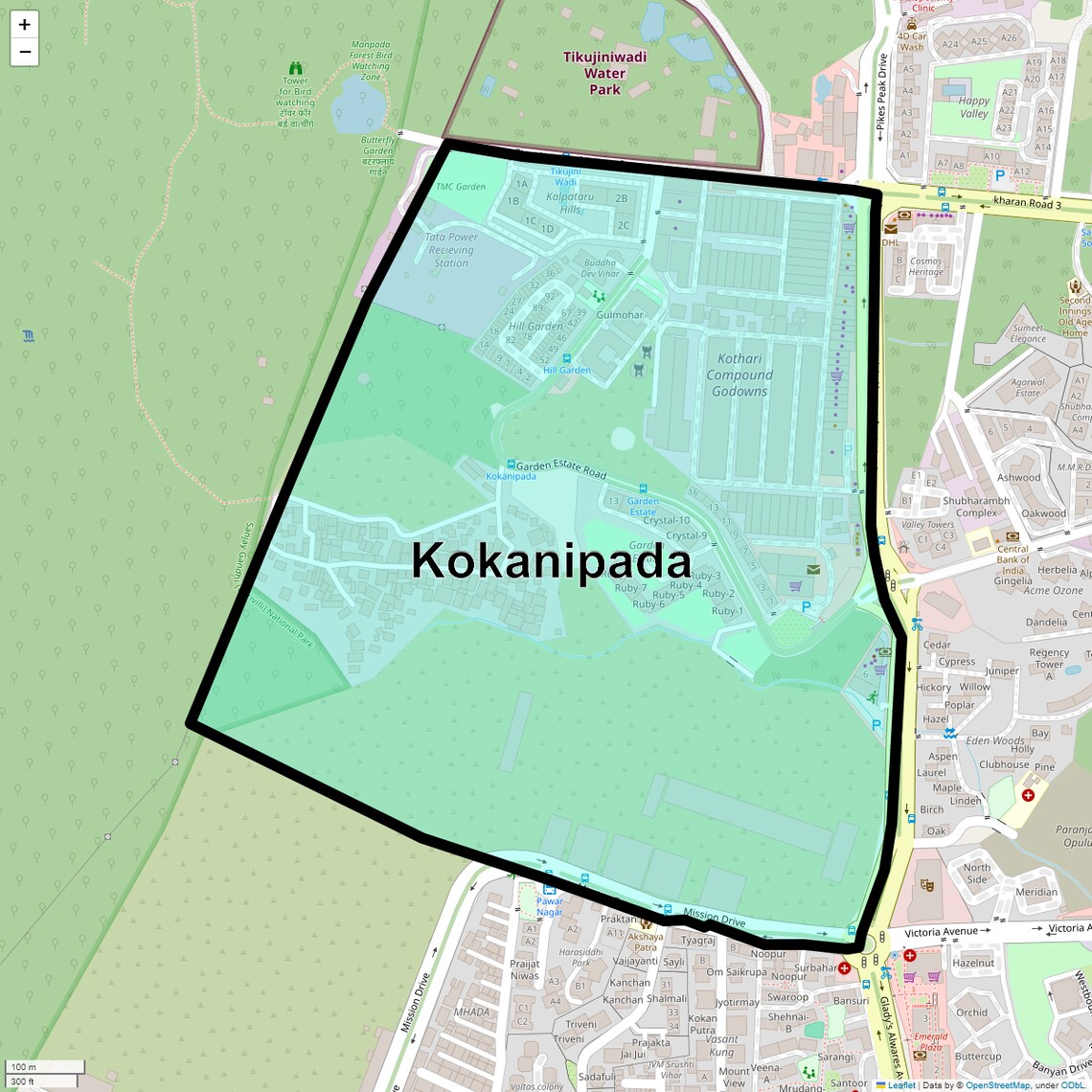 Location Map of Kokanipada, Thane