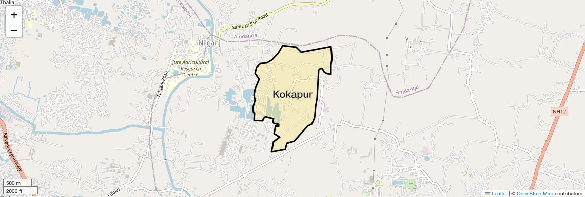 Location Map of Kokapur, Kolkata