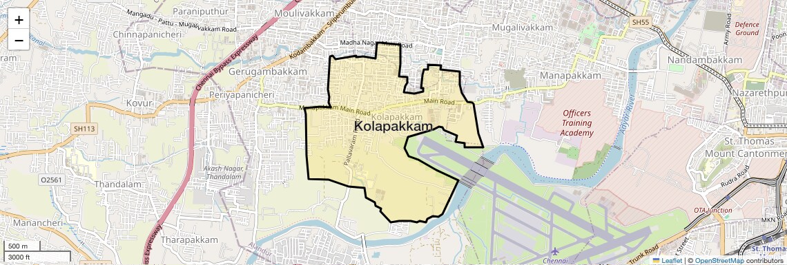 Location Map of Kolapakkam, Chennai