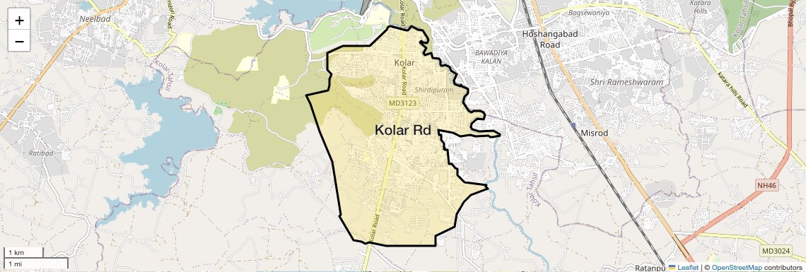 Location Map of Kolar Rd, Bhopal
