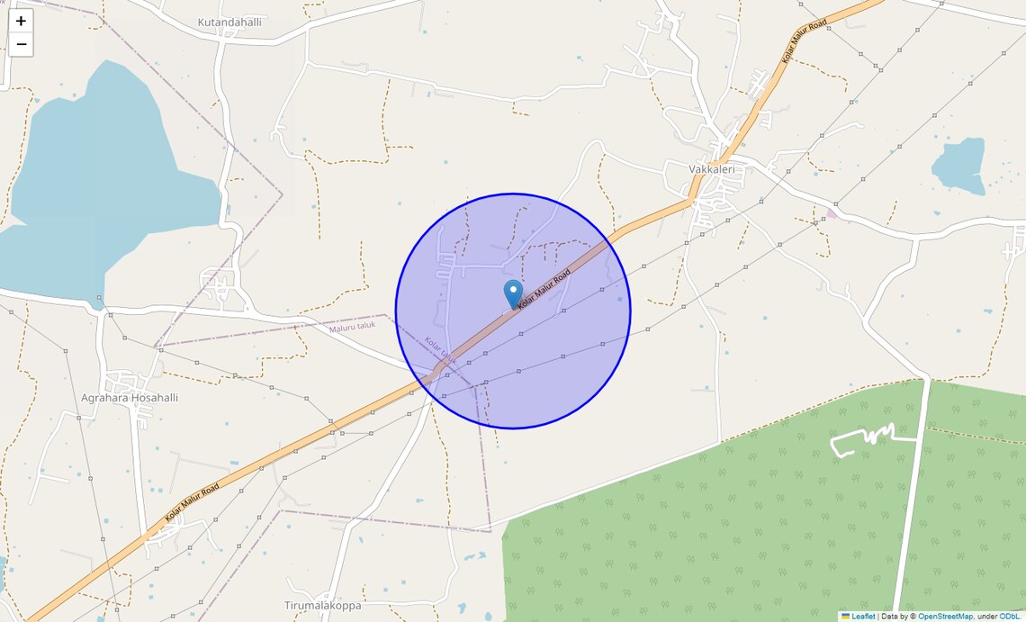 Location Map of Kolar Road, Bangalore