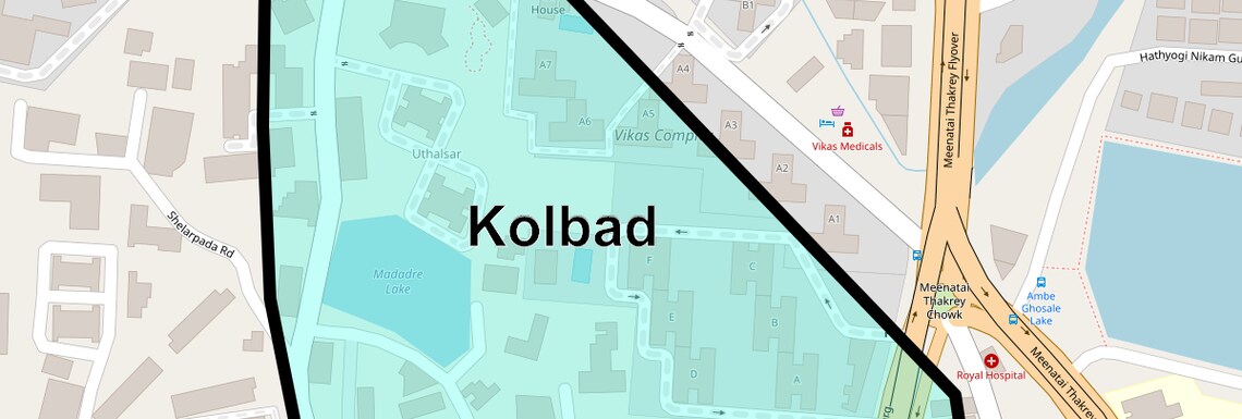 Location Map of Kolbad, Thane