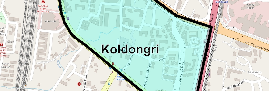 Location Map of Koldongri, Mumbai