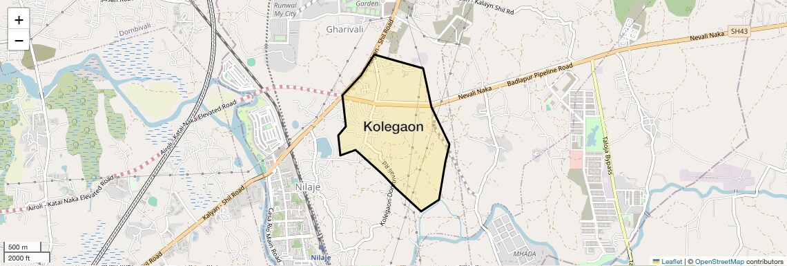 Location Map of Kolegaon, Thane
