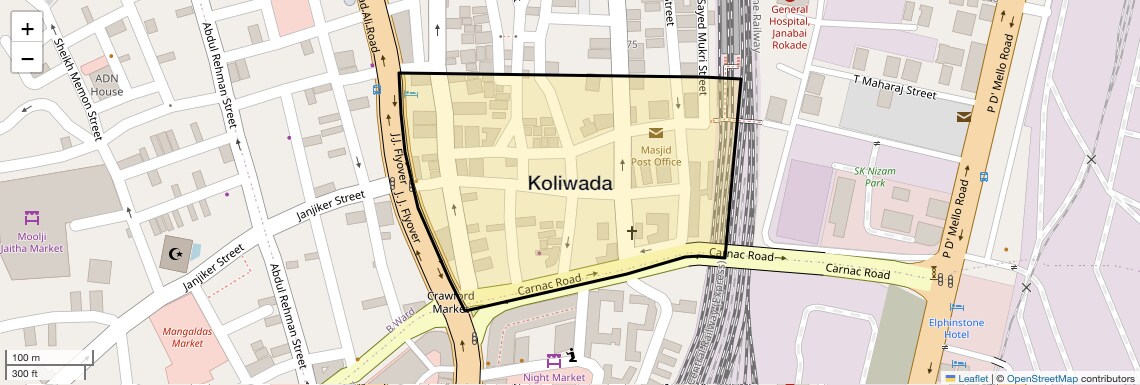 Location Map of Koliwada, Mumbai