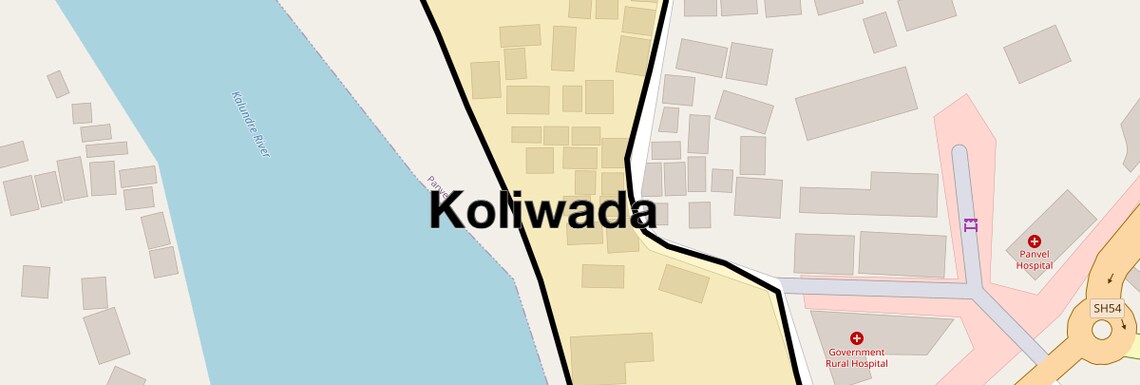 Location Map of Koliwada, Navi Mumbai